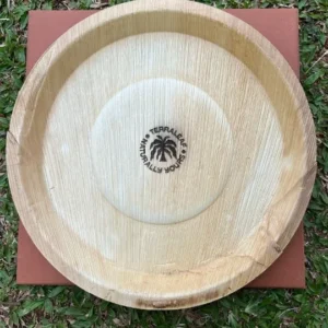 Terra Leaf -12 inch, Areca Palm Leaf Round Plates with Collar (Pack of 25 Pcs)