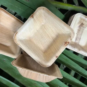 Terra Leaf - 3 inch, Areca Palm Leaf Square Bowls (Pack of 25 Pcs)