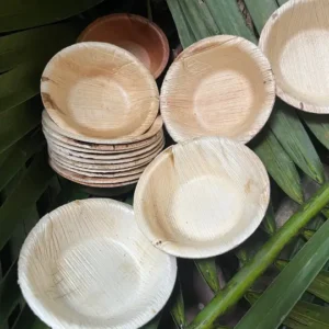 Terra Leaf - 4 inch, Areca Palm Leaf Round Bowls (Pack of 25 Pcs)