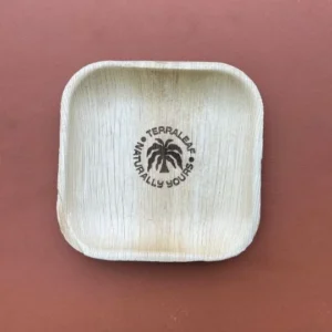 Terra Leaf - 6 inch, Areca Palm Leaf Square Plates (Pack of 25 Pcs)